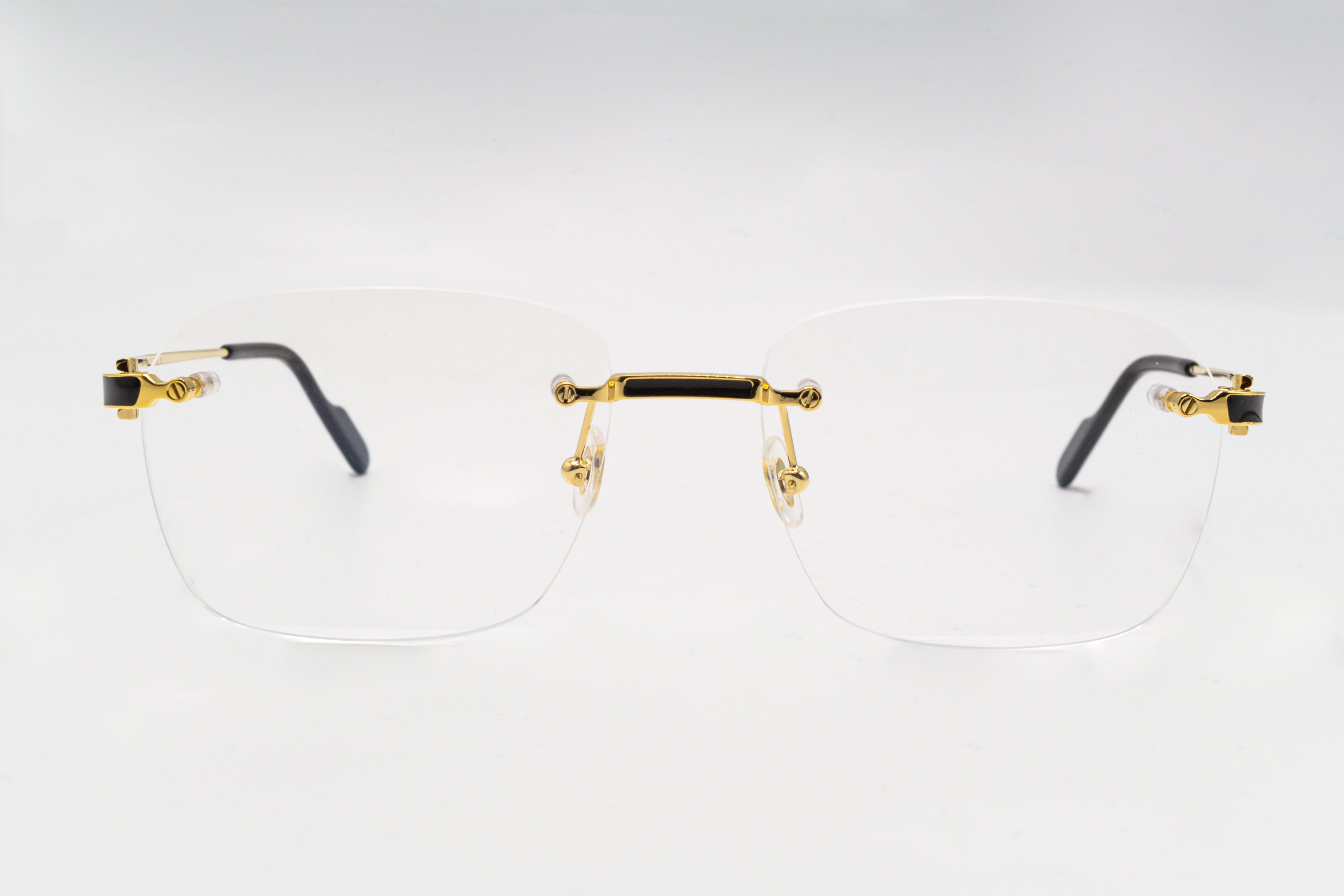 Cartier ct0099o gold hot sale rimless men eyeglasses